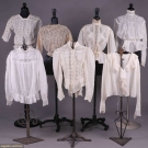 SEVEN BLOUSES W/ EMBROIDERY OR LACE INSERTIONS, 1880-1910