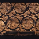 GOLD BROCADED SEA DRAGON MEDALLION HANGING, JAPAN, 18th C