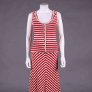 RED &amp; WHITE KNIT SUMMER MAXI DRESS, 1973