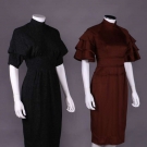 TWO WOOL DAY DRESSES, 1950s