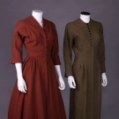 TWO IRENE DAY DRESSES, AMERICA, 1947-1950