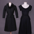 TWO BLACK DAY DRESSES, 1940-MID 1950s