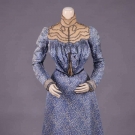 PATTERNED SILK VISITING GOWN, c. 1907
