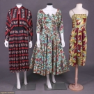 THREE PRINTED SUMMER OR RESORT DRESSES, 1950s