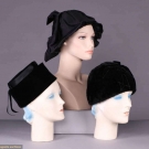 THREE BLACK DIOR HATS, 1950-1960s