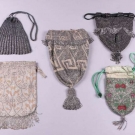 FIVE BEADED POUCH BAGS, 1880-1920