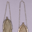 TWO GOTHIC FRAMES GILT CHAINMAIL PURSES, AMERICA, 1900-1920