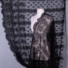 TWO LARGE CHANTILLY LACE FLOUNCE YARDAGE, MID 19TH C