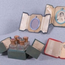 FOUR ENAMELED TRAVELING ACCESSORY SETS, AMERICA, EARLY 20TH C