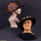 TWO STRAW HATS W/ FLORAL APPLIQUÉS, AMERICA, 1918-1920s