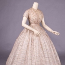 PRINTED SILK VOILE DAY DRESS, LATE 1840s