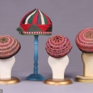 FOUR EMBROIDERED &amp; QUILTED MANS HATS, TURKMENISTAN, 19TH-20THC.
