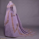 LAVENDER RIBBED SILK PRESENTATION GOWN, c. 1866