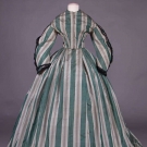 SILK TAFFETA DAY DRESS, 1860s