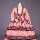 BUBBLEGUM PINK EVENING GOWN, c. 1855