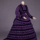 PURPLE SILK TAFFETA VISITING GOWN, 1868-1870