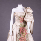 EMILIO SCHUBERTH EMBROIDERED SILK SATIN EVENING GOWN, ROME, 1951
