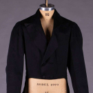 MANS FINE WOOL BROADCLOTH CUTAWAY TAILCOAT, 1840-1850s