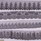 FOUR LENGTHS BLACK CHANTILLY LACE YARDAGE, 1860s
