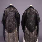 TWO TRIANGULAR CHANTILLY LACE SHAWLS, 1850-1860s