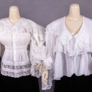 FOUR COTTON BODICES W/ LACE TRIMMINGS, 1890-1910