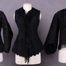 THREE BLACK SOUTACHE EMBROIDERED JACKETS, 1860s