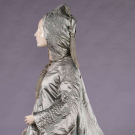 QUILTED SILK SATIN EVENING COAT, c. 1860