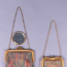 TWO WHITING &amp; DAVIS PAINTED MESH BAGS, AMERICA, 1920s