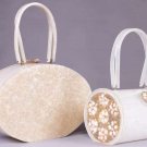 TWO PEARLESCENT WILARDY BOX BAGS, AMERICA, 1950s