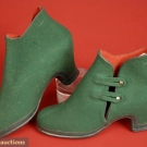LADY'S GREEN WOOL GALOSHES, c. 1940