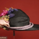 LADY'S WIDE BRIM BLACK STRAW HAT, 1920s