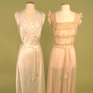 2 EMBROIDERED SILK NEGLIGEES, 1940s