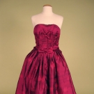 MAGENTA SILK DESIGNER PARTY DRESS, 1950s