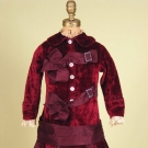 CHILD'S VELVET BUSTLE DRESS, 1880s