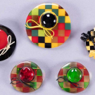 FIVE SHULTZ CARTWHEEL HAT BROOCHES, AMERICA, MODERN
