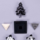 SIX LEA STEIN BLACK &amp; WHITE BROOCHES, PARIS, MODERN