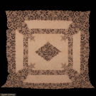BOBBIN LACE &amp; SILK MOIRE TABLE COVERING, LATE 19TH C