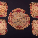 COLONIAL REVIVAL CANVAS EMBROIDERY FURNISHING FRAGMENTS, FRANCE, 1870-1880s