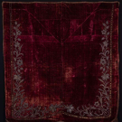 SILVER EMBROIDERED SILK VELVET PANEL, LATE 18TH C