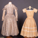 TWO PRINTED GIRLS DRESSES, 1840s &amp; 1850s