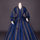 SILK TAFFETA DAY DRESS, c. 1855