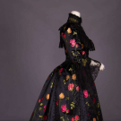 ROSE BROCADED SATIN DINNER DRESS, c. 1892