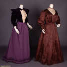 TWO SILK DAY DRESSES, c. 1893 &amp; c. 1902
