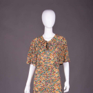 IMPRESSIONIST PRINTED SILK DAY DRESS, 1930s