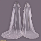 TWO TAPE LACE APPLIQUÉ WEDDING VEILS, BELGIUM, EARLY-MID 20TH C