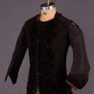 BLACK CISELE SILK VELVET SLEEVED WAISTCOAT, c. 1735-1740s