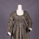 GLAZED COTTON ROUND GOWN, c. 1795