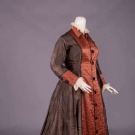 PLAID &amp; QUILTED CINNAMON SILK WRAPPER, c. 1864