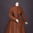 BROWN WOOL DAY DRESS, c. 1864
