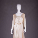 BONE SILK CHARMEUSE EVENING DRESS, c. 1912